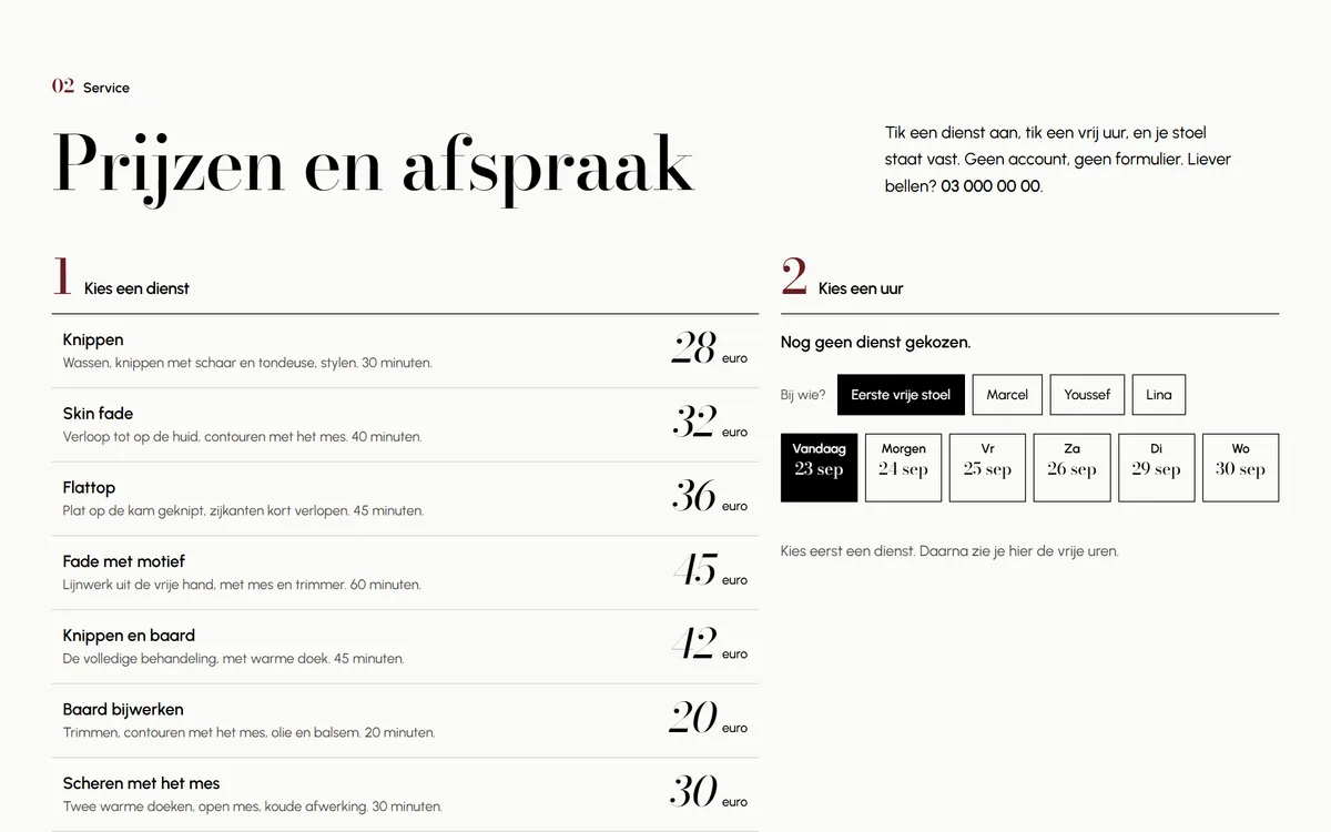 Booking in 2 taps, Kapsalon Hoogstraat